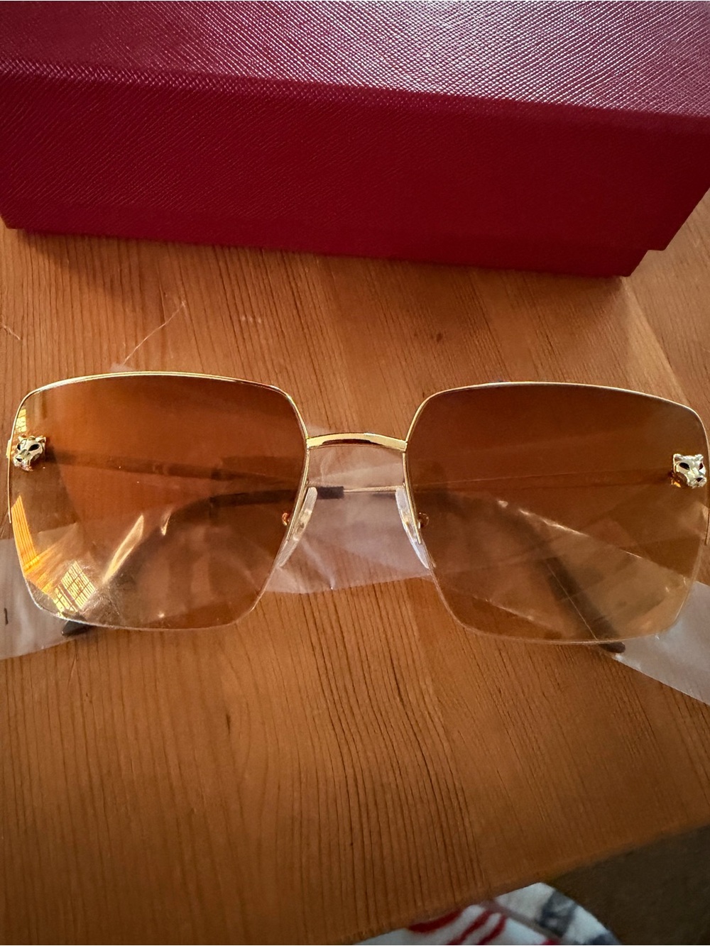 AUTHENTIC Cartier Gold Frame Sunglasses with Brown Gradient Lenses - Picture 5 of 9